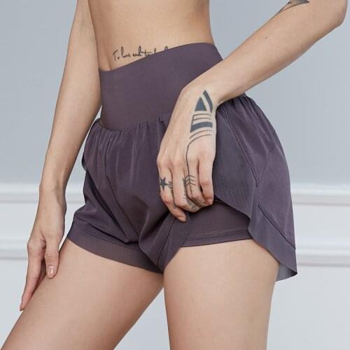 2021 Gym Yoga Shorts 2 In 1 Women Summer Workout Running Sports Shorts Mesh Quick Dry Fitness Training Jogging Shorts with Liner