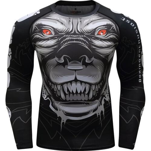 Men Running Fitness Running Rash Guard New Design Digital Sublimation Printed Long Sleeve