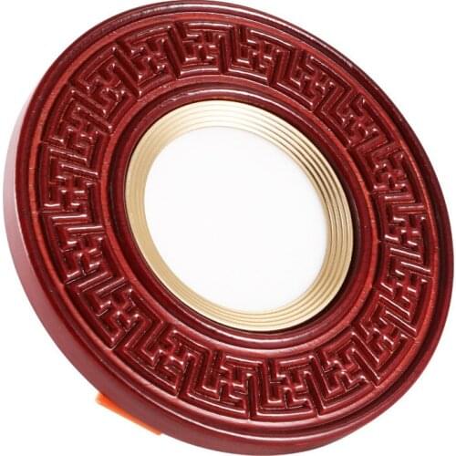 Led spotlight downlight Chinese style spotlight hotel restaurant aisle corridor living room ceiling light solid wood spotlight