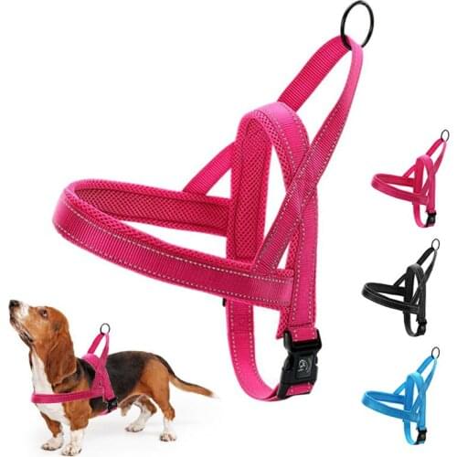 Reflective Pet Harnesses Vest Nylon Dog Harness Soft Padded Walking Small Medium Large Dog Adjustable 2018