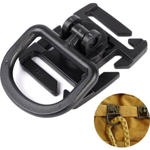 Tactical MOLLE Plastic Clamp with Rotatable D Buckle Military Airsoft Vest Hanging Buckle Outdoor Hunting Accessories Tan/Black