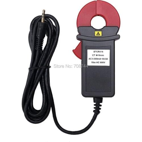 ETCR016 0mA~60.00A AC Leakage Current Tester Clamp Sensor of High Harmonic Current Measure Power Factor Detection