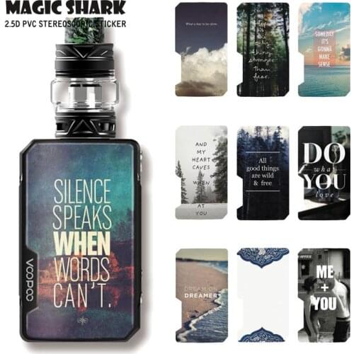 Magic Shark English Words China Beautiful Ultra Thin No Fade Case Vape Pod Sticker Film Skin for Voopoo Drag Mini E Cigar