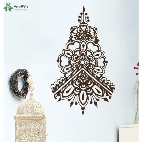 YOYOYU Wall Decal Mandala Flower Vinyl Wall Stickers Buddha Fatima Hand Decor Yoga Studio Art Mural Namasta Home Decor DIY SY603