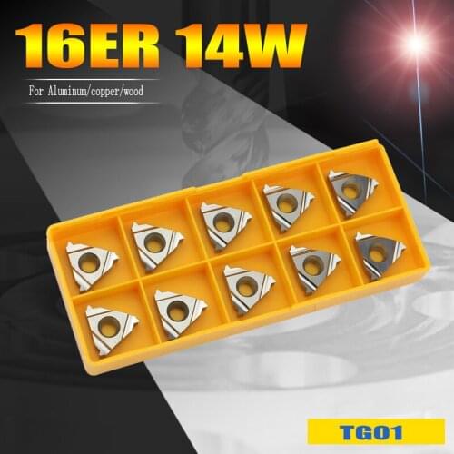 10pcs/lot 16ER 14W Thread turning tools 55 degree Internal turning tools carbide inserts thread blade for aluminum copper wood