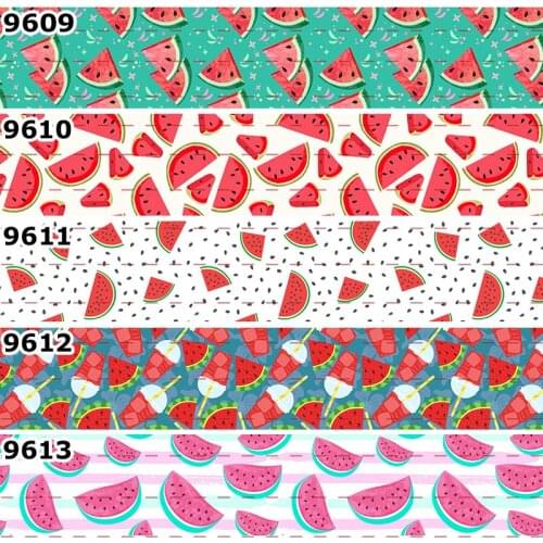 10yards - different sizes -Grosgrain ribbon - watermelon printed ribbon /19069609-9625