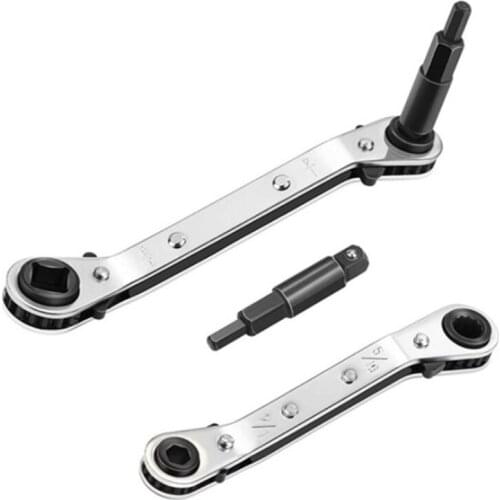 2 Pack 3/16 to 5/16 Service Wrench Hex Key Adapter for Air Conditioning Refrigeration Equipment Repair Valve Opener