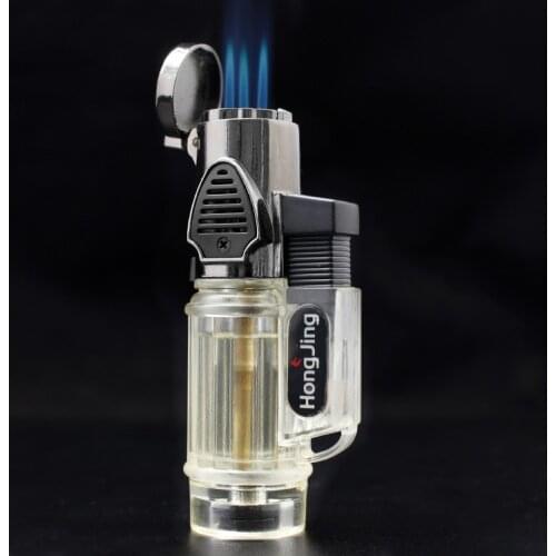 2020Windproof Torch Jet Turbo Gas Lighter Three Nozzles BBQ Ignition Inflatable Butane Spray Gun Cigar Cigarettes Lighter 3 Fire
