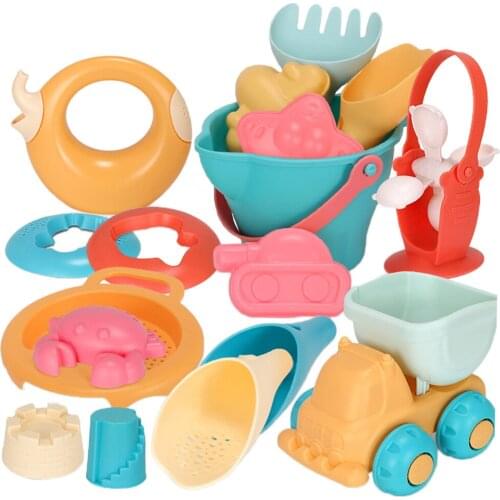 5-17pcs Beach Toys For Kids Baby Beach Game Toys Children Sandbox Set Kit Summer Toys for Beach Play Sand Water Game Play Cart