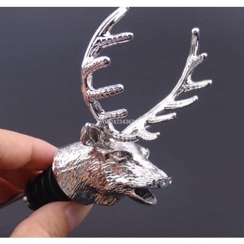 50pcs Deer Head Red Wine Stopper Wine Bottle Stopper Bottle Cork Pourer Zinc Alloy Wine Accessories Creative Wine Pourer