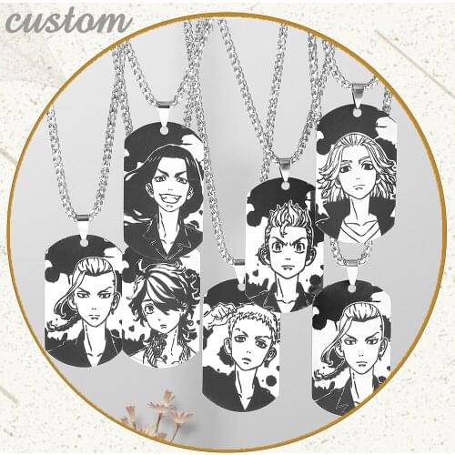 Anime Tokyo Avengers Stainless Steel Pendant Necklace Fashion Cartoon Character Necklace Anime Lovers Holiday Accessories Gift