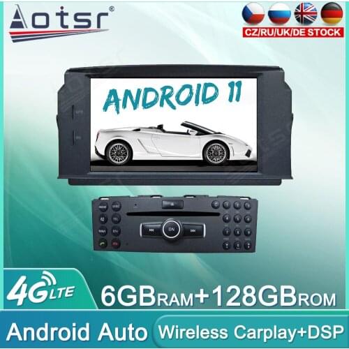 Android 11 128GB Car Radio For Mercedes Benz C Class C180/C200/C230 W204 Audio GPS Navigation Auto Stereo Head Unit Carplay DSP