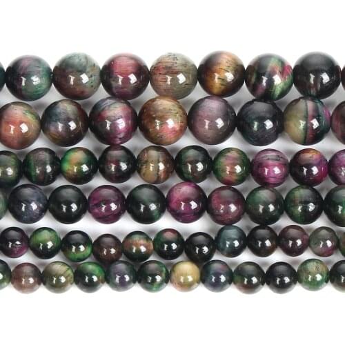 Peacock Tiger Eye Natural Stone Beads Round Loose Beads For Jewelry Making DIY Bracelets Necklace Accessories Beads 6/8/10MM