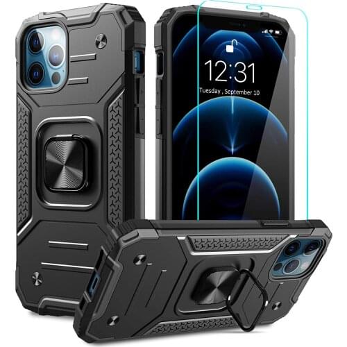 For iPhone 12 Pro Max/iPhone 12 Pro Case , Military Grade Heavy Duty Armor Protection 15ft. Drop Tested Cover with Magnetic Ring
