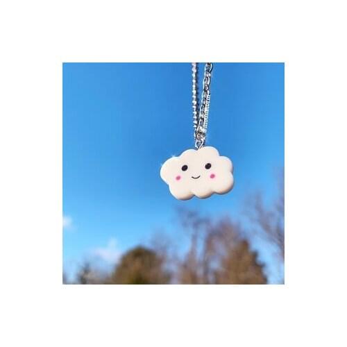 Backbone chain choker retro short chain neck chain simple street personality smiling face cloud necklace