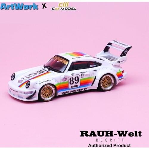 CM Model 1:64 RWB 964 APPLE #89 Double-Deck Wing Diecast Model Car