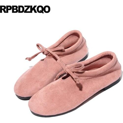 Ladies Flats Women Lace Up Brown China Handmade Suede Designer Traditional Chinese Shoes Cheap Wide Fit Vintage Pink Round Toe