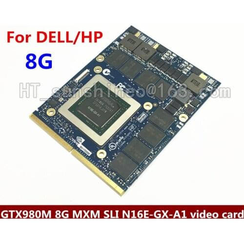 High Quality For Dell Alienware 18 M18X R2 R3 R4 18 Inch Laptop nVidia GeForce GTX 980M Sli GPU 8GB GDDR5 Graphics Card Send DHL