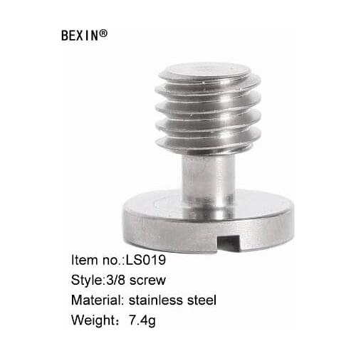3/8 "-16 inch slotted stainless steel round screw for tripod monopod track ball Quick release plate for Swiss arca products