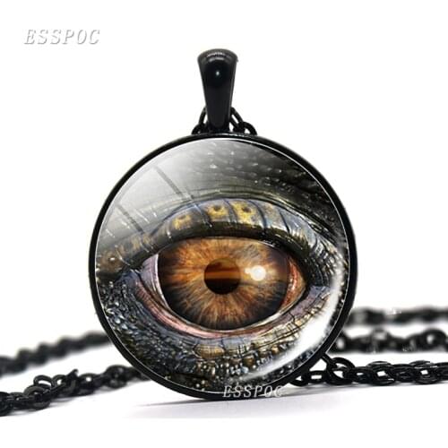 Cool Dragon Evil Eye Necklace Monster Satan Devils Eye Photo Glass Cabochon Gothic Necklaces Pendants Women Men Jewelry