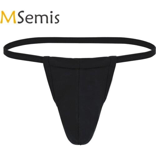 Swimwear Mens G-String Bikini Thong Briefs Underwear Bulge Pouch Swimsuit Open Butt Underwear Low Rise Underpant Male panties