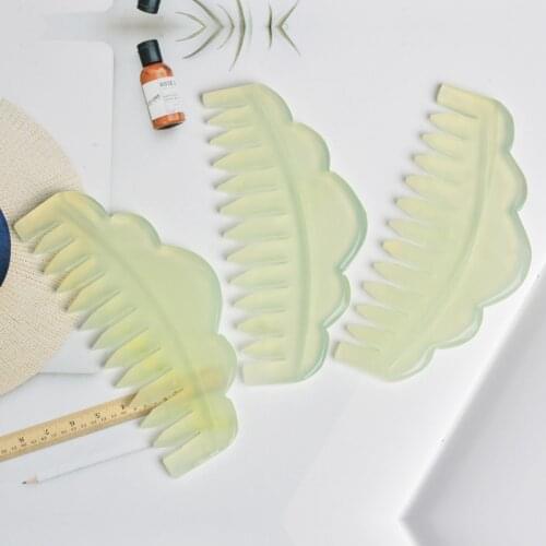 Head Massager Jade Massage Comb Hair Brush Gua Sha Board Stone Body Massage Brush Scalp Massager Meridian Comb Hair Treatment