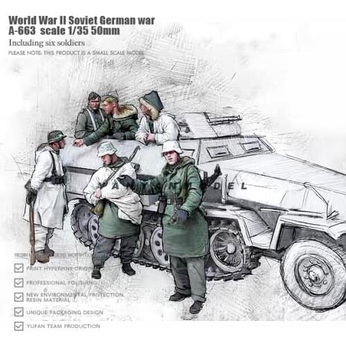 1/35 1/35 Resin soldier model kits figure DIY self-assembled (6 soldiers without tanks ) A-664