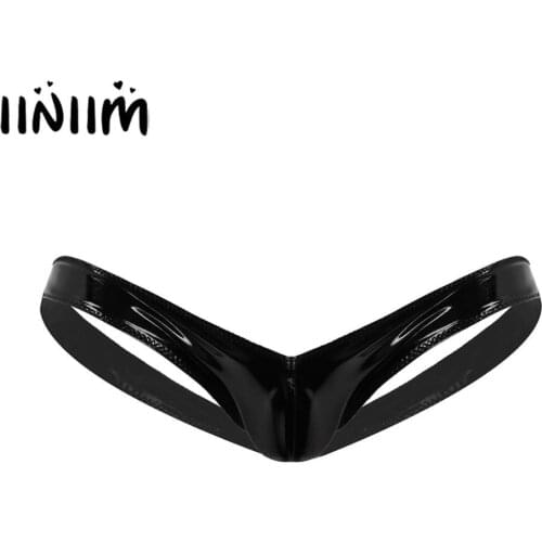 Iiniim Mens Lingerie Panties for Exotic Clubwear Costumes No Waist Bulge Pouch Open Butt Mini Jockstraps Thong Briefs Underwear