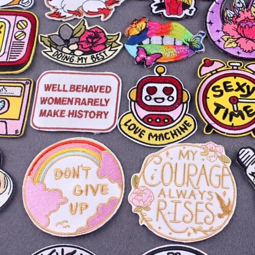 Diy Animal Embroiderey Patch Iron On Patches On Clothes Sewing Sticker Badge Heart Patch Embroidered Patches For Clothing Jacket