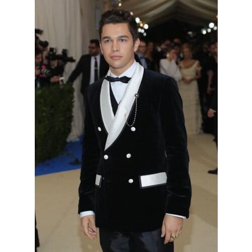 New Arrival Velveteen Groomsmen Shawl Lapel Groom Tuxedos Men Suits Wedding/Prom Best Man Blazer ( Jacket+Pants+Vest+Tie)A61