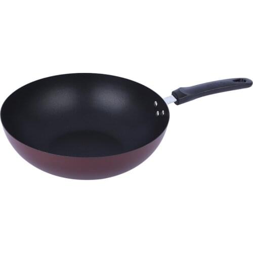 Stir-fried king fine iron non-stick pan with glass lid household non-stick pan iron wok gift wok