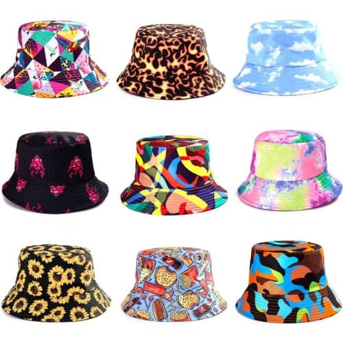 Spring Summer print Bucket Hat for Men Women Cartoons Graffiti Outdoor Fashion Hip Hop Fishman Hat Bob Boys Girls Travel Panama