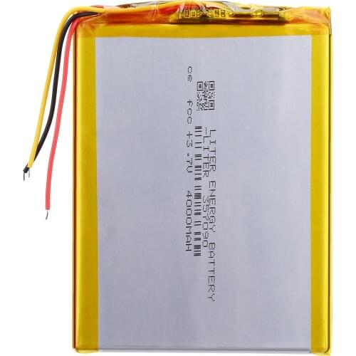 3 line 357090 3.7V 4000mah Rechargeable Liion Cell Li-Po For DVD PAD PDA MP5 GPS Digital Product Navigator
