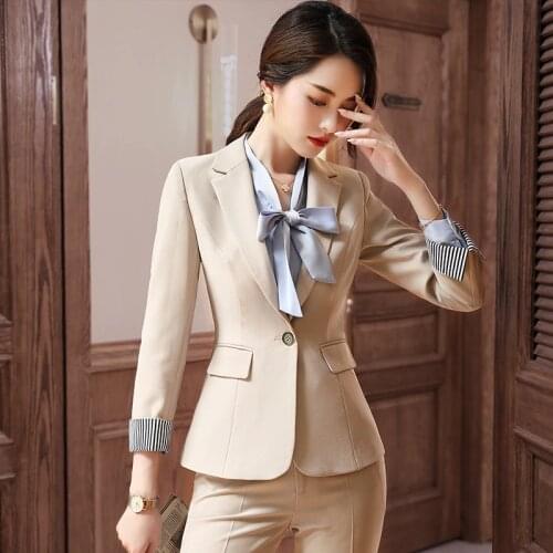 Two-piece jacket womens trousers professional suit new fashion Slim office ladies overalls OL temperament commuter dress 2 sets