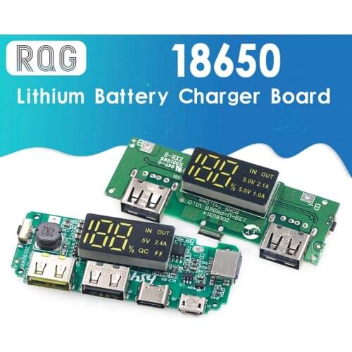 Lithium Battery Charger Board LED Dual USB 5V 2.4A Micro/Type-C USB Mobile Power Bank 18650 Charging Module Circuit Protection