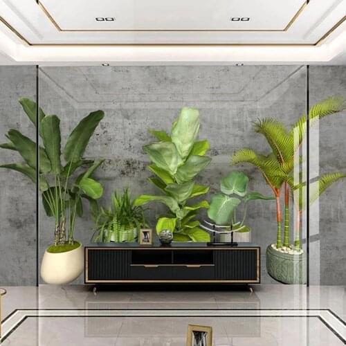 Custom Photo Wallpaper 3D Green Potted Flowerpot Mural Living Room TV Sofa Bedroom Background Wall Decor Papel De Parede Sala 3D