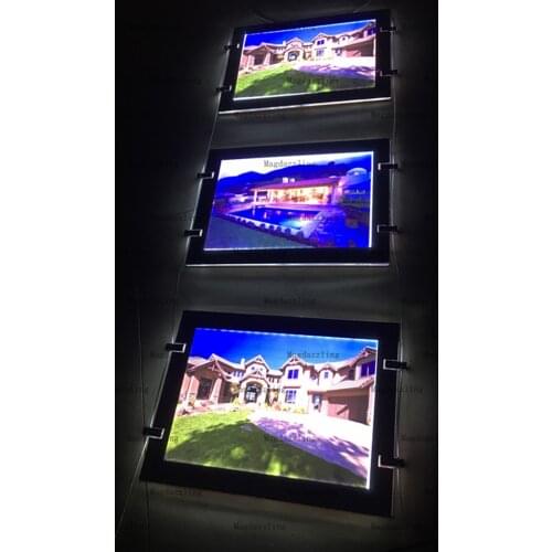 A4 ceiling hanging double side Advertising window LED sign display, LED Magnetic Window Light Pocket, Shop Window Display