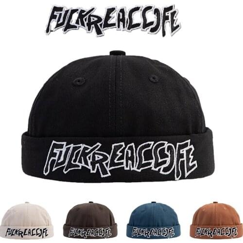 Beanie Hats Embroidery Snapback Mens Caps Women Milk Hat Brimless Hip Hop Cotton Retro kpop Cap For Boy DZM006