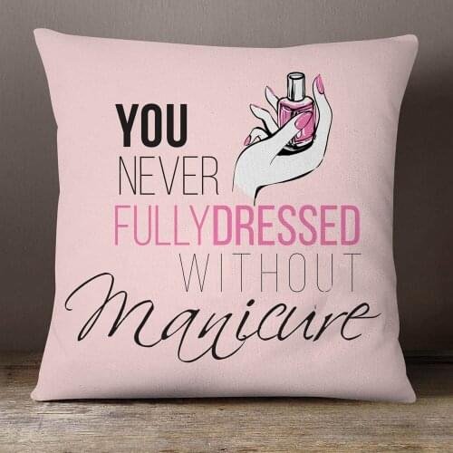 Modern Nail Polish Quotes Cushion Covers Nordic Posters Art Print Pillow Case 45X45cm Sofa Decoration