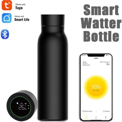 Tuya Smart Life Smart Stainless Steel Thermos Temperature LCD Display 24-hour Insulation cold preservation Sports Water Bottle
