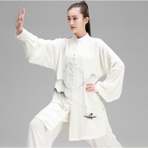 Unisex Traditional Chinese Clothing Long Sleeve Wushu Taichi Kung Fu Uniform Tai Chi Uniforms Morning Exercise Clothing 12463