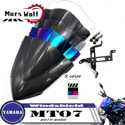 Windshield Windscreen For YAMAHA MT07 MT-07 FZ-07 FZ07 2018 2019 2020 Motorcycle Accessories Pare-brise Wind Deflectors