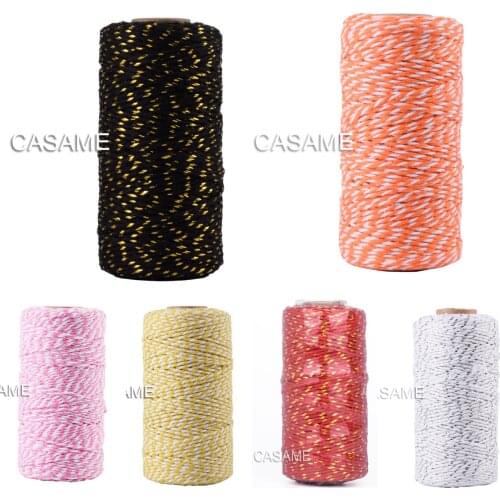 Pure Cotton Rope Twisted-Cord Cotton rope colorful twine macrame cord string thread for party wedding decoration accessory cord