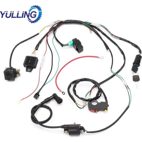 YULLING 50 70 90cc 110cc 125cc Wiring Harness Loom Solenoid Coil CDI Quad Dirt Bike ATV