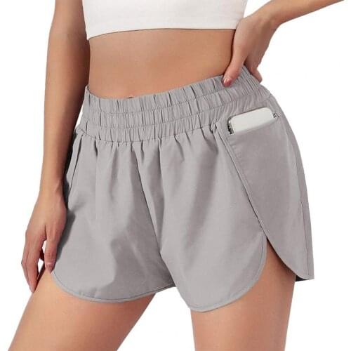 Women Sportswear High Waist Elastic Polyester Athletic Shorts for Summer Solid Cotton Sport Casual Shorts High Waist Shorts
