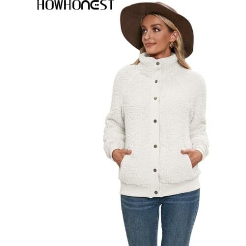 Za Womens Coat Autumn Winter 2021 Fashion Wool Coat Warm Soft Button Fur Jacket Ladies Plush Coat Pocket Casual Outerwear Coat