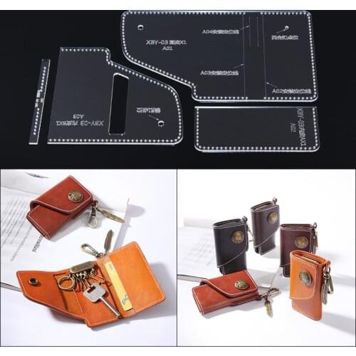1pc Acrylic Template Pattern for Key Chain Case Holder Soft Leather Craft Template DIY Stencil Sewing Pattern 7*11*2cm
