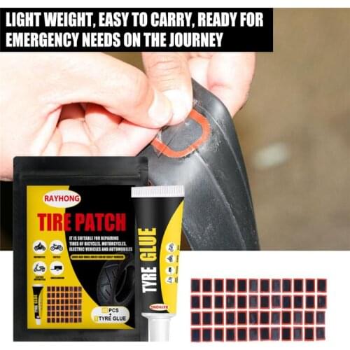 48PCS Bike Bicycle Cycling Tire Repair Kit Tool Set Inner Tube Patching Tyre Filler Glue Free Cold Patch Sealant Fix Tirefit
