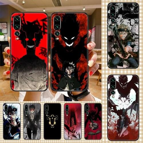 Anime Black Clover Phone case For Huawei P Mate P10 P20 P30 P40 10 20 Smart Z Pro Lite 2019 black painting cell cover soft coque