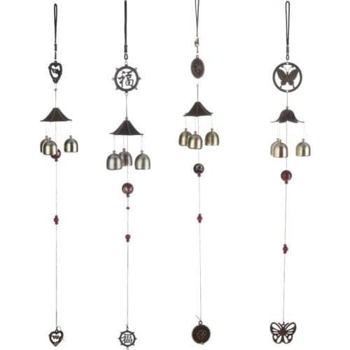 Antique 3 Bells Wind Chimes Wind Bell Home Decor Garden Yard Wall Hanging Ornament Wind Chimes Bells Craft Gift